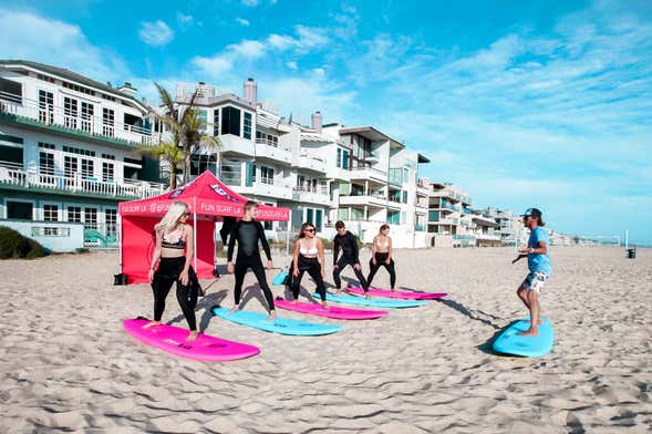 Curso de surf en Santa Mónica